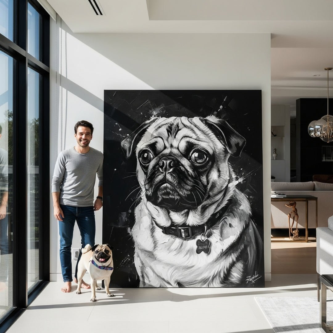 Custom Pet Portrait - Black & White Style