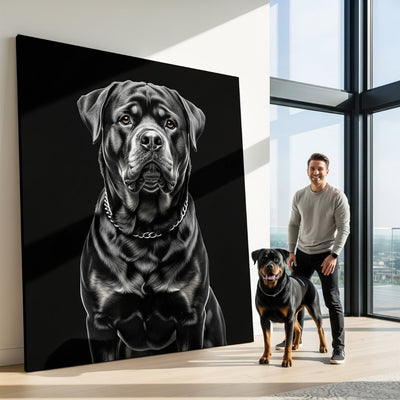 Custom Pet Portrait - Black & White Style