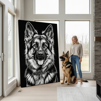 Custom Pet Portrait - Black & White Style