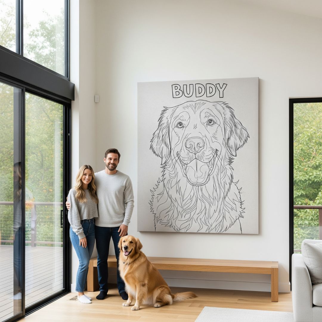 Custom Pet Portrait - Line Art Style
