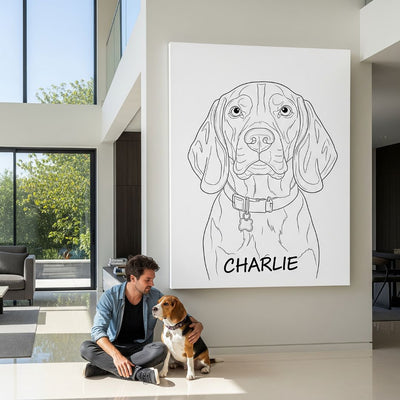Custom Pet Portrait - Line Art Style
